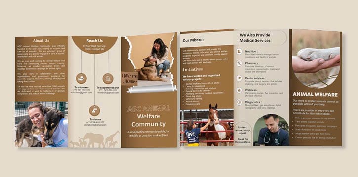 Animal Welfare fundraising brochure example