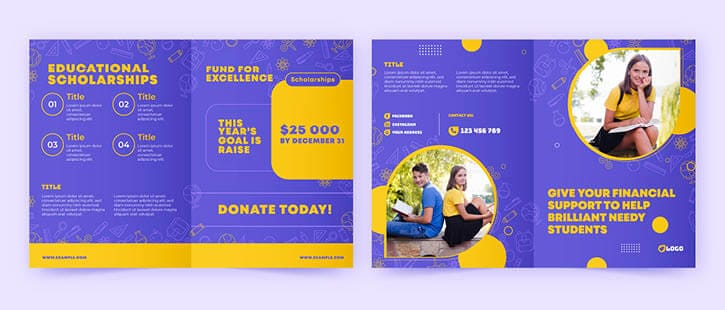 Educational Scholarships fundraising brochure examples