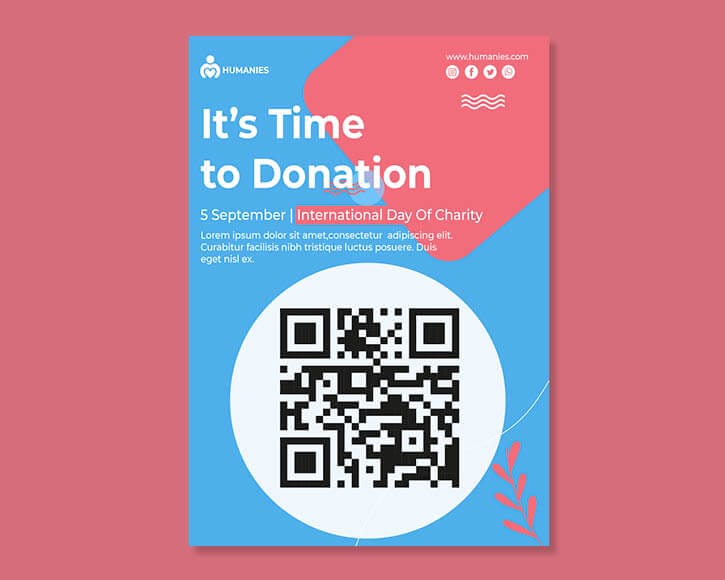 fundraiser flyer image with a QR code